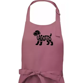 Kuchyňská zástěra Lagotto nápis v těle - Dámská zástěra na vaření - Univerzální velikost ( Starorůžová )
