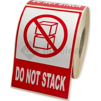 Speciální papír Labelea Samolepicí etikety 80x120 mm DO NOT STACK, na zásilky, 500 etiket na roli EKZ080120NESNS