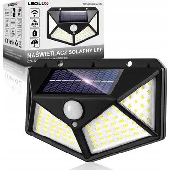 Venkovní osvětlení Solární lampa LEDLUX čtvercová se senzorem pohybu a soumraku černá 1 W