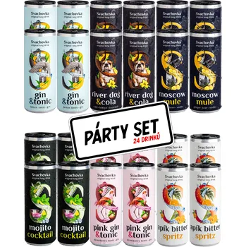 Míchaný nápoj Destilérka Svach (Svachovka) Mix 6x4ks drinků párty set 24x0,25l