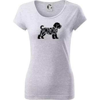 Dámské tričko Romagnolo nápis v těle - Dámské triko Pure - S ( Světlešedý Melír )