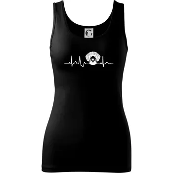 Dámské tričko Lagotto romagnolo hlava EKG - Dámské tílko - XL ( Černá )