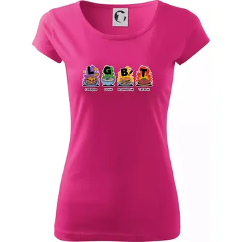 Dámské tričko LGBT - Lasagne, Guláš, Bramborák, Tatarák - Dámské triko Pure - 3XL ( Purpurová )