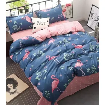 Povlečení NOVINKA 2025 ! LUXUSNÍ BAVLNĚNÉ POVLEČENÍ - PLAMEŇÁCI V RÁJI 140x200/70x90cm