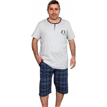 Pánské pyžamo Pánské pyžamo CANETA šedé, krátký rukáv, velikost XXL
