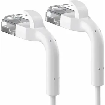 Síťový kabel Extralink Patchcord cat.6a U/FTP 1Gbps měděný kroucený pár, síťový kabel, ohnutý konec 2m bílý