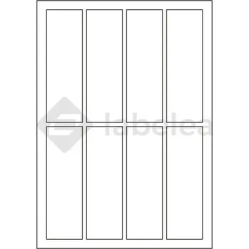 Samolepící etiketa Labelea Samolepicí etikety 43x135 mm bílé papírové, na archu A4, pro laserový a inkoustový tisk, Barva etiket Bílá, Počet archů v balení 100 EPY043135W008S