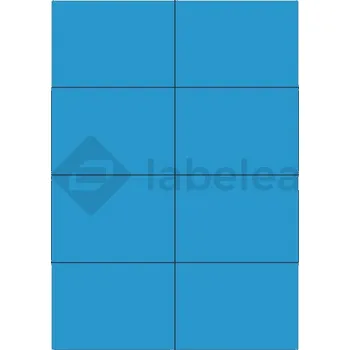 Samolepící etiketa Labelea Samolepicí etikety 105x74 mm barevné papírové, na archu A4, pro laserový a inkoustový tisk, Barva etiket Modrá, Počet archů v balení 100 EPY105074PB008S