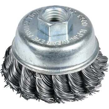 Vrták Kuželový drátěný kartáč čelní, splétaný, 65 mm, pozinkovaný