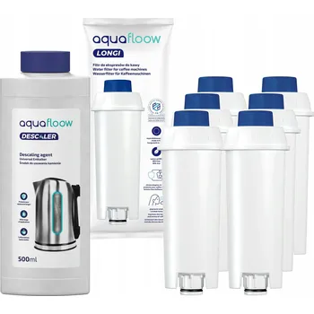 Kávovar AquaFloow filtr do vody pro kávovary Delonghi 6x + odvápňovač pro kávovar 0,5 l