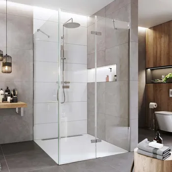 Mereo Sprchový kout, Novea, čtverec, pantový, 120x120 cm, chrom ALU, sklo Čiré, dveře pravé a pevný díl