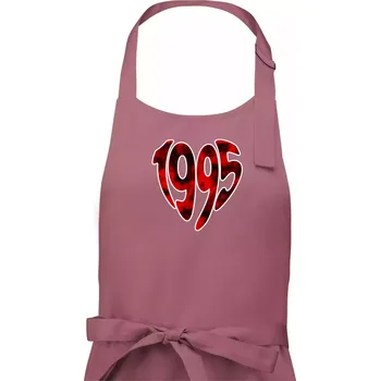 Kuchyňská zástěra 1995 v srdci - Dámská zástěra na vaření - Univerzální velikost ( Starorůžová )