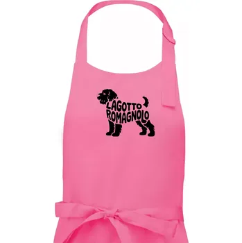 Kuchyňská zástěra Lagotto romagnolo nápis v těle - Dámská zástěra na vaření - Univerzální velikost ( Růžová )