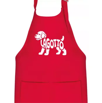 Kuchyňská zástěra Lagotto nápis v těle - Dětská zástěra na vaření - Univerzální velikost ( Červená )