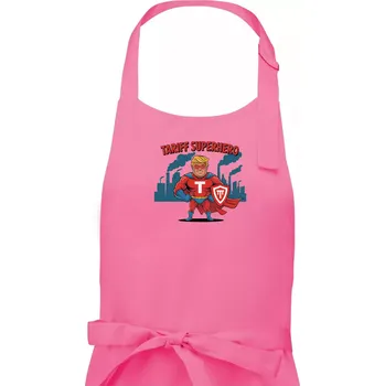 Kuchyňská zástěra Tariff Superhero Trump - Pánská zástěra na vaření - Univerzální velikost ( Růžová )