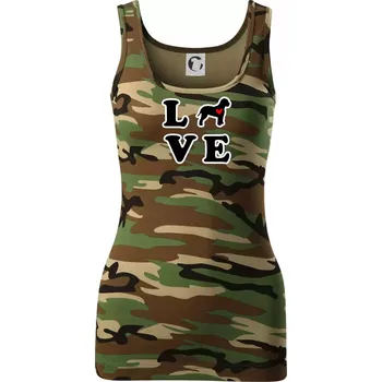 Dámské tričko Lagotto romagnolo LOVE - Dámské Maskáčové tílko - M ( Hnědý maskáč )