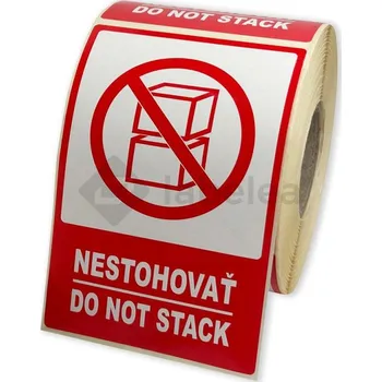 Speciální papír Labelea Samolepicí etikety 80x120 mm NESTOHOVAŤ / DO NOT STACK, na zásilky, 500 etiket na roli EKZ080120NESSK