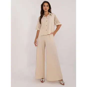 Letní komplet košile a kalhot LK-KMPL-509745.88 světle béžový S/M