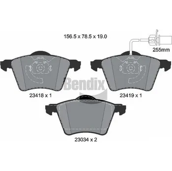 Brzdová destička Sada brzdových destiček, kotoučová brzda BENDIX Braking BPD1351