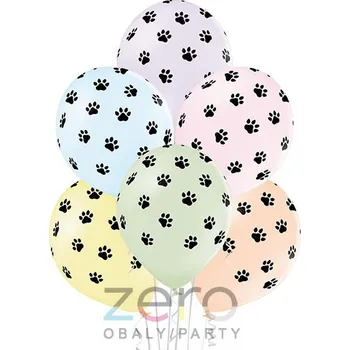 Balónek Balónky nafukovací pr. 30 cm (6 ks) - tlapky (mix)