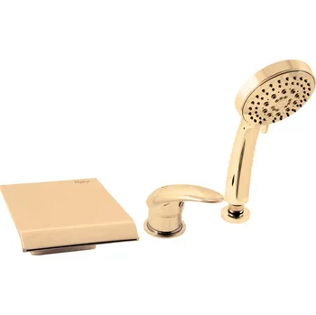 Vodovodní baterie DUNAJ - Vanová baterie 3-otvorová, vodopád, Zlatá lesklá D473.0YZ, RAV Slezák Barva: ZLATÁ - lesklá, Rozměr: 1/2"