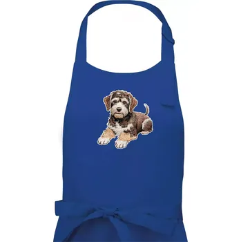 Kuchyňská zástěra Lagotto romagnolo vyšívaný velký - Pánská zástěra na vaření - Univerzální velikost ( Královská modrá )