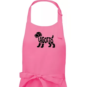 Kuchyňská zástěra Lagotto nápis v těle - Pánská zástěra na vaření - Univerzální velikost ( Růžová )