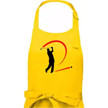 Kuchyňská zástěra Golfistův odpal - Pánská zástěra na vaření - Univerzální velikost ( Žlutá )