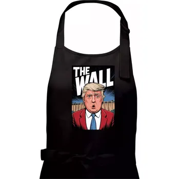 Kuchyňská zástěra The wall Trump - Pánská zástěra na vaření - Univerzální velikost ( Černá )