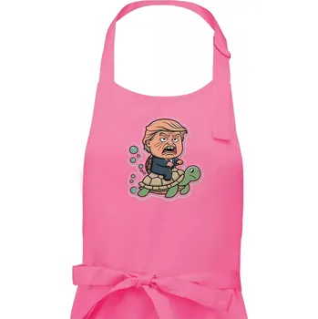 Kuchyňská zástěra Trump a želva - Pánská zástěra na vaření - Univerzální velikost ( Růžová )