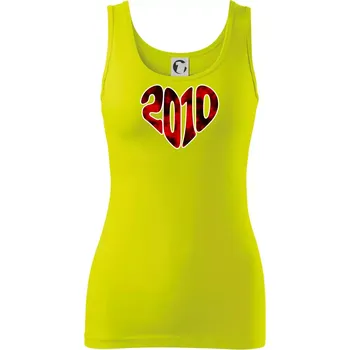 Dámské tričko 2010 v srdci - Dámské tílko - S ( Limetková )