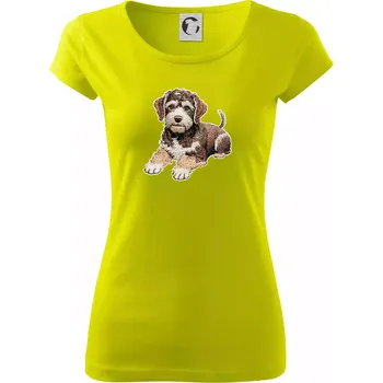 Lagotto romagnolo vyšívaný velký - Dámské triko Pure - L ( Limetková )