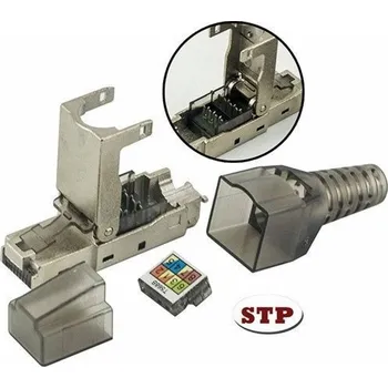 Síťový konektor Techly Techly Samosvorná modulární zástrčka RJ45 Cat.6A STP bez nářadí