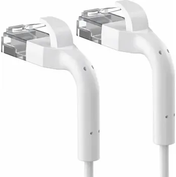 Síťový kabel Extralink Patchcord cat.6a U/FTP 1Gbps měděný kroucený pár, síťový kabel, ohnutý konec 2m bílý