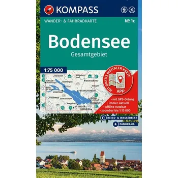 KOMPASS Wanderkarte 1c Bodensee Gesamtgebiet 1:75.000