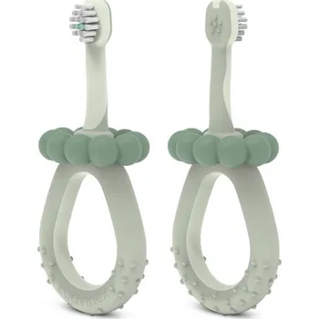 Zubní kartáček Suavinex Dětský kartáček na zoubky BABY 0-2 let zelený