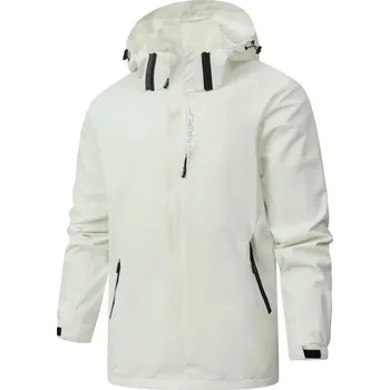 Pánská softshellová bunda Outdoorová bunda s kapucí proti větru a vodě unisex Barva: Béžová, Velikost: 2XL