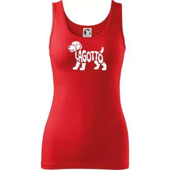 Dámské tričko Lagotto nápis v těle - Dámské tílko - M ( Červená )