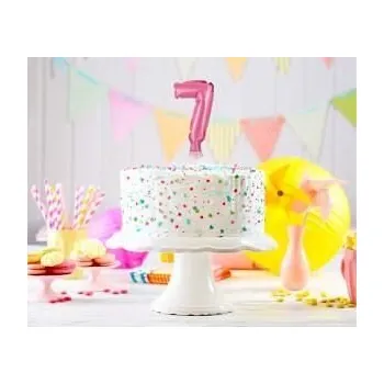 Balónek Nafukovací dortový balonek číslice 7 růžová