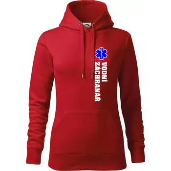 Dámská mikina Rescue - Vodní záchranář - Mikina dámská Cape s kapucí - XS ( Červená )