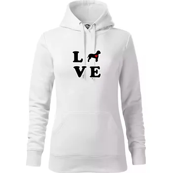 Dámská mikina Lagotto romagnolo LOVE - Mikina dámská Cape s kapucí - M ( Bílá )