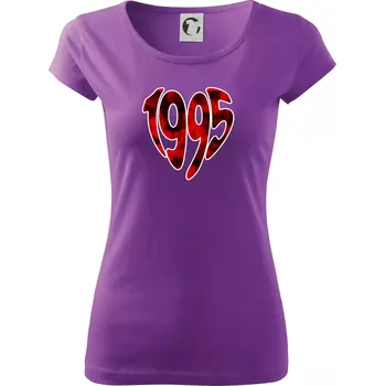 Dámské tričko 1995 v srdci - Dámské triko Pure - 2XL ( Fialová )