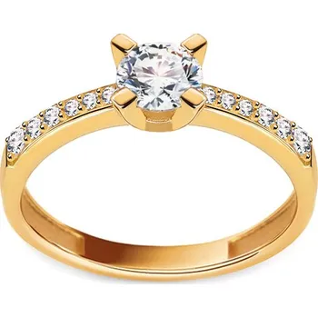 Prsten Zlatý zásnubní prsten se zirkony IZ27729 + dárkové balení LUXUS zdarma