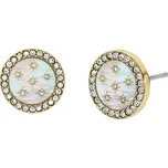 Fossil Okouzlující pozlacené náušnice s perletí a krystaly JF04868710 + 2 měsíce na vrácení zboží