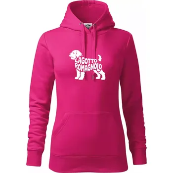 Dámská mikina Lagotto romagnolo nápis v těle - Mikina dámská Cape s kapucí - 2XL ( Purpurová )
