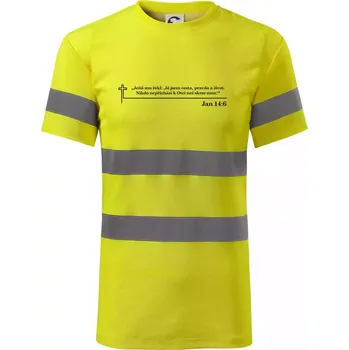 Citáty z bible - Jan 14:6 - Triko reflexní - HV PROTECT - 2XL ( Neonově žlutá )