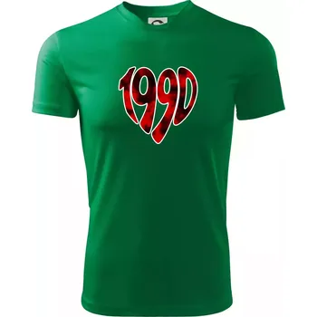 Pánské tričko 1990 v srdci - Pánské triko Fantasy sportovní (dresovina) - M ( Středně zelená )