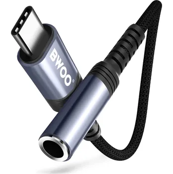 Audio redukce BWOO BZ47 audio adaptér / redukce USB-C / 3,5mm jack / DAC / 10cm / černá