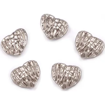 Knoflík Kovový knoflík tepané srdce velikost 28" Varianta: 1 nikl, Balení: 5 ks