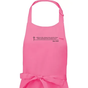Kuchyňská zástěra Citáty z bible - Jan 14:6 - Dámská zástěra na vaření - Univerzální velikost ( Růžová )